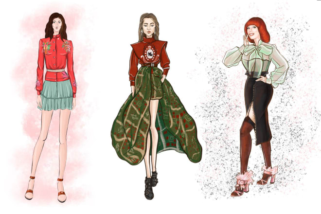 I will draw fashion illustration or sketch, fashion collection