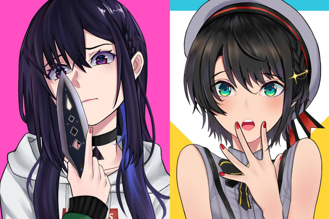 I will draw lovely anime character reference for live2d and vtuber
