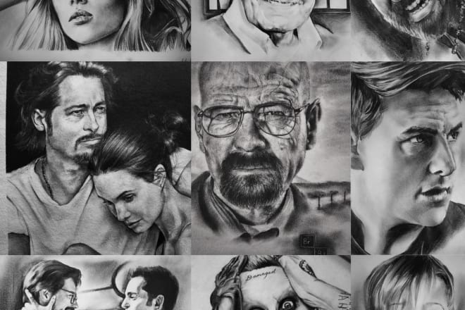 I will draw photorealistic pencil portraits