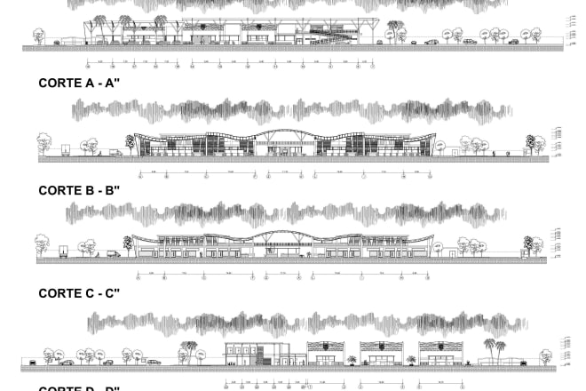 I will draw your architectural elevation or section plan