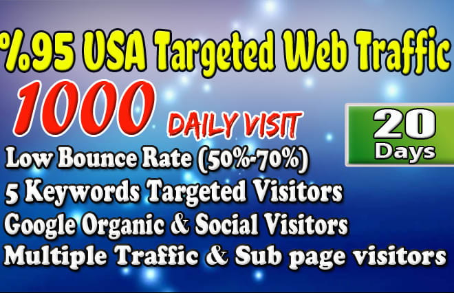 I will drive fast USA targeted website,traffic,daily visitors