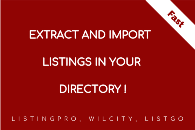 I will extract and upload businesses in your wilcity directory