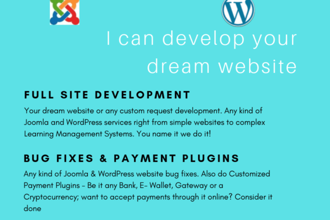 I will fix wordpress, joomla errors of components plugins, module, template