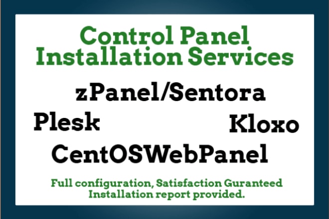 I will install cpanel, plesk, webmin, ispconfig, vestcp, cwp panel on vps