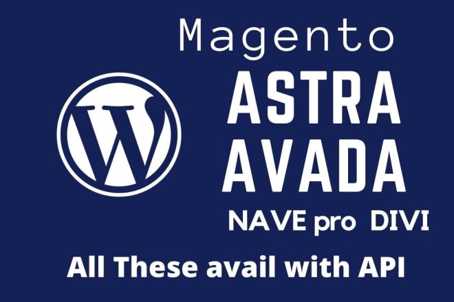 I will magento astra avada neve pro and divi themes with API