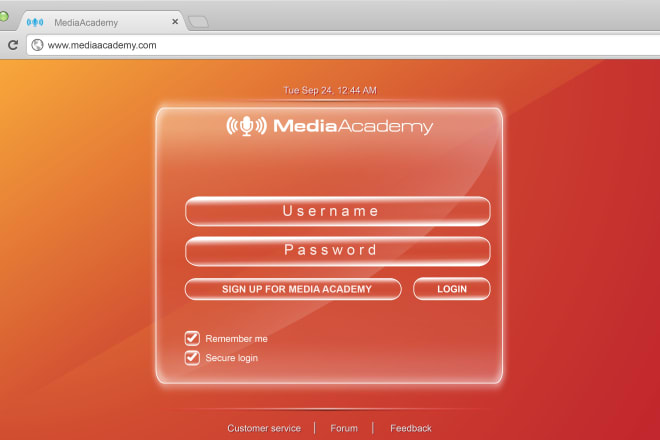 I will make a sleek web login screen