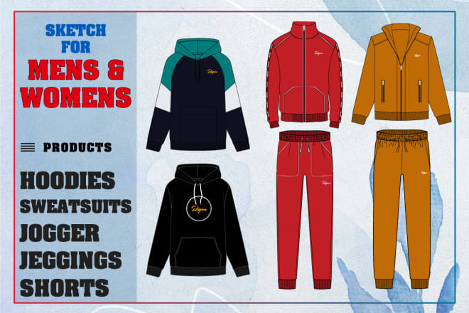 I will make hoodie, sweatsuits, jogger, jeggings design