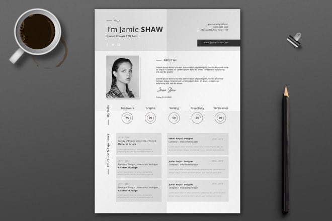 I will make professional cv, resume and portfolio design