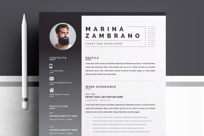 I will make professional resume design or modern cv template