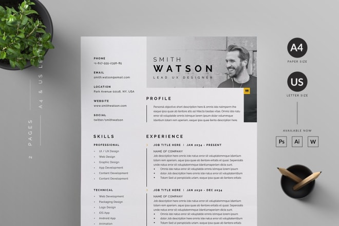 I will make professional resume design or modern cv template