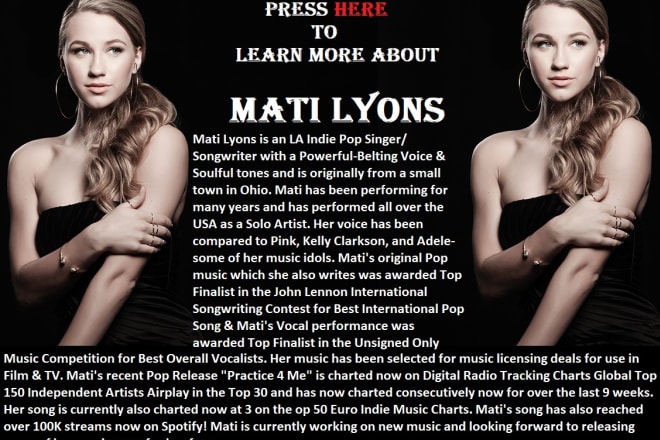 I will make you your own interactive epk to shop to record labels