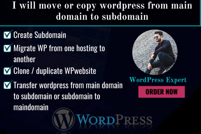 I will move or copy wordpress from main domain to subdomain