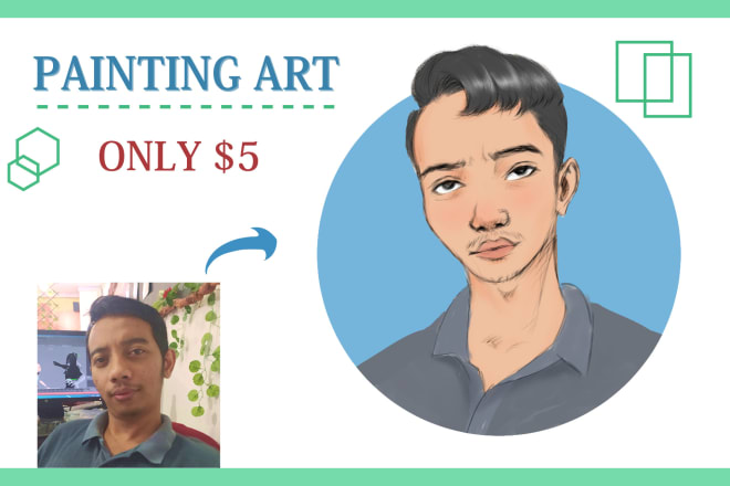 I will painting your photo in cartoon semi realistic style