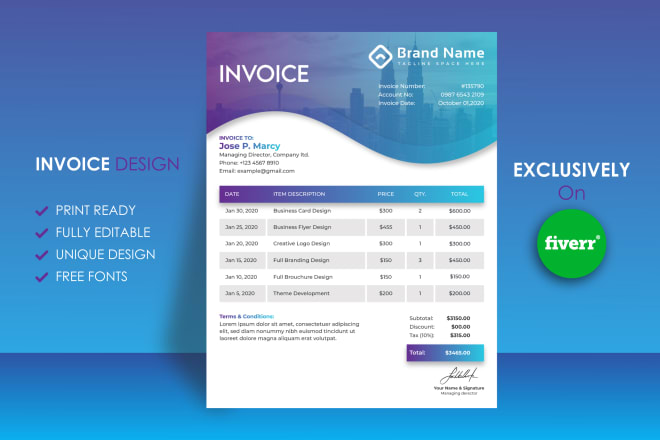 I will provide professional letterhead, price list, rate list, or invoice design