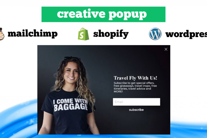 I will setup creative popup on shopify and wordpress