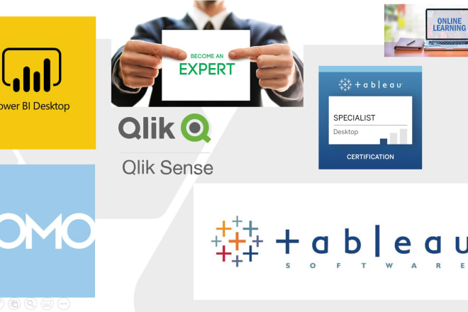 I will teach you how to use tableau, powerbi, domo, qlik sense