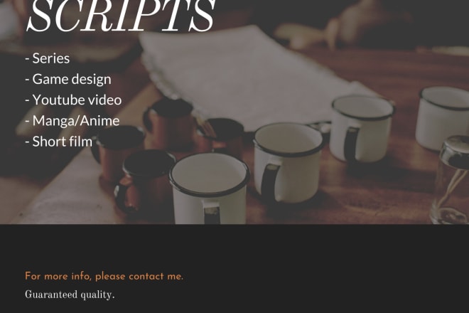I will write a script for you