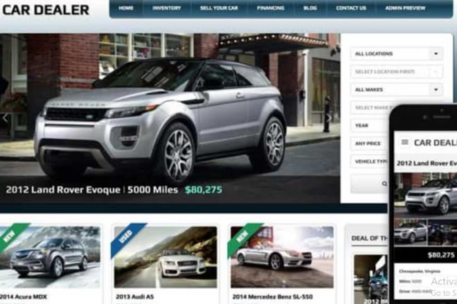 I will build a responsive car dealership website, car rental and car repair website