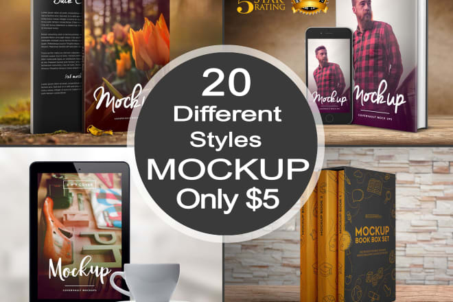 I will create 3d book cover mock up in 20 different styles