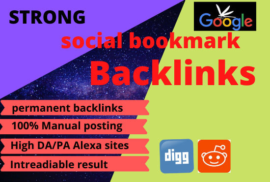 I will create 60 social bookmark backlinks manually