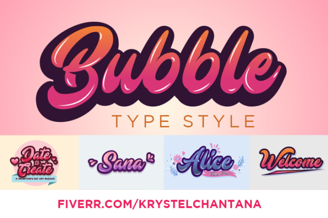 I will create a bubble typography for you