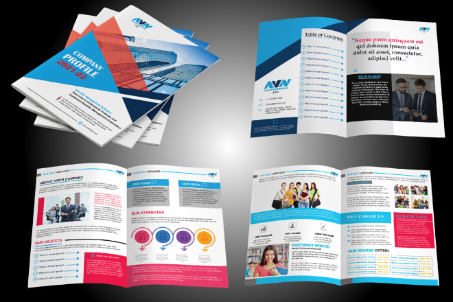 I will create company profile,business proposal,biofold,trifold,brochure design