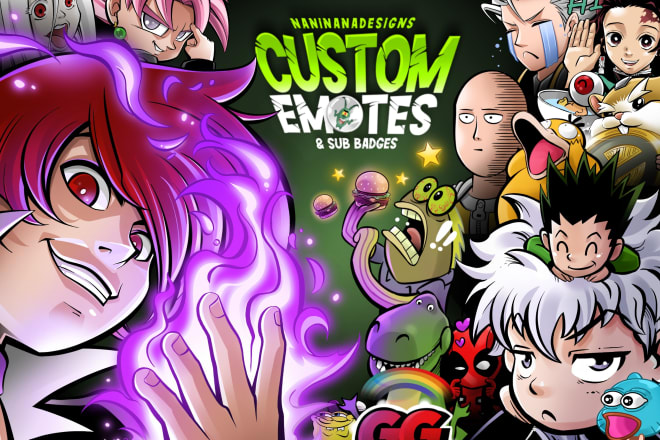 I will create cool twitch emotes and sub badges in my style