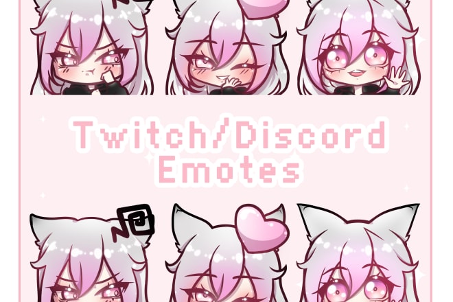 I will create the cutest twitch emotes or badges for you