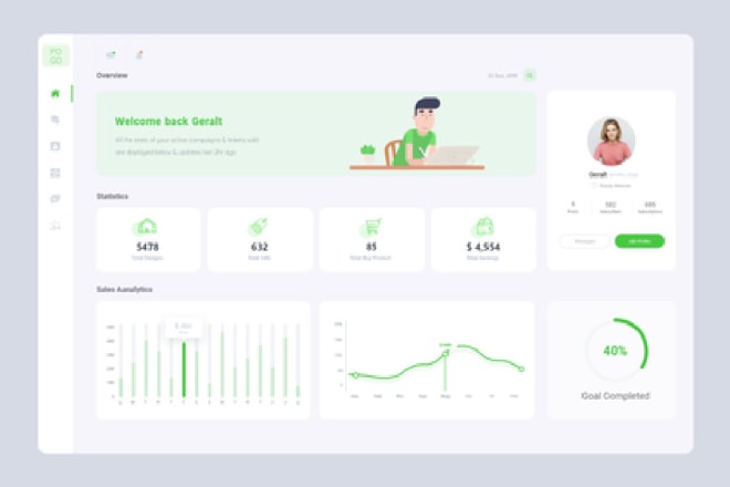 I will design a clean dashboard UI