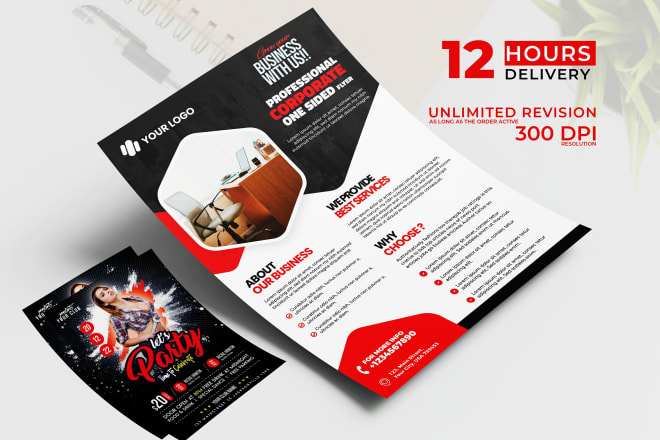 I will design a flyer, bifold, trifold, brochure, poster or leaflet