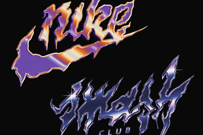 I will design a futuristic or retro chrome type