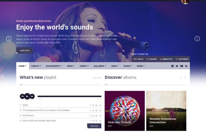 I will design a responsive music website for artist, band or dj