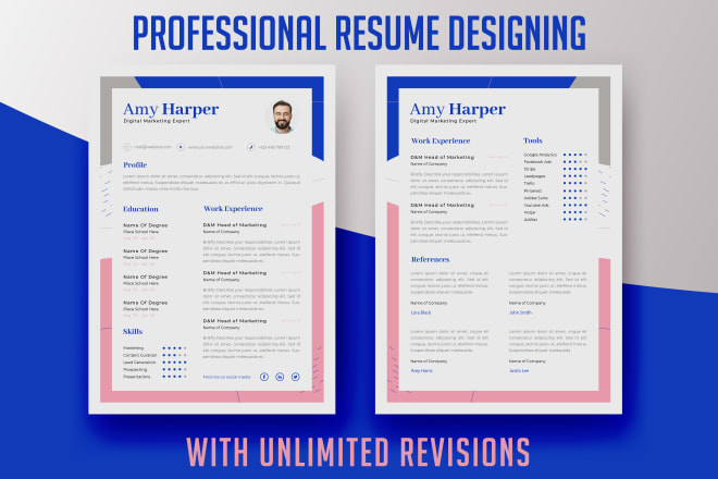 I will design a resume template, CV, and cover letter