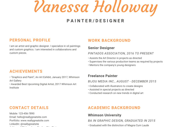 I will design an eye popping designer resume