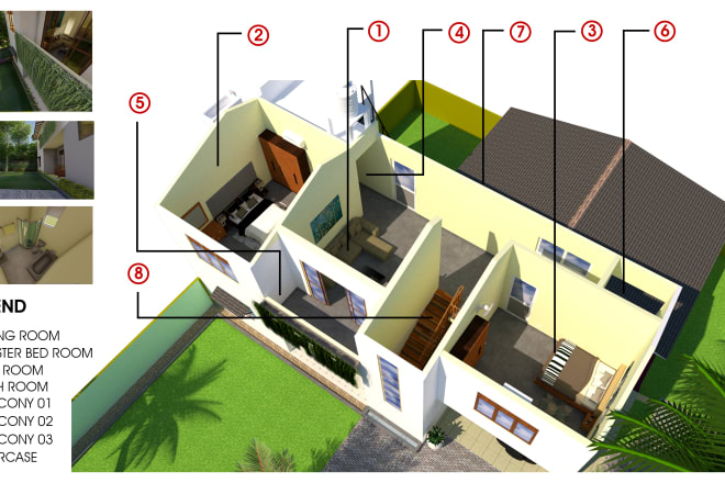 I will design and create architectural interior, exterior and landscape 3d rendering