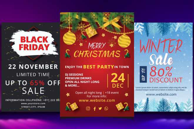 I will design christmas flyer, black friday flyer and winter flyer