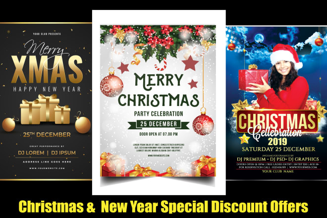 I will design, christmas, party and event flyer
