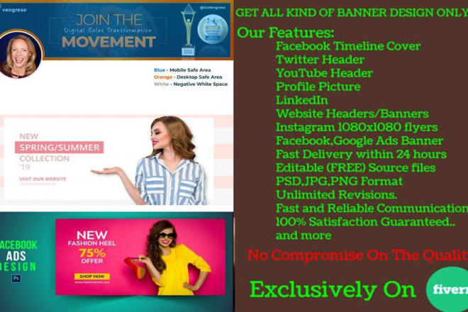 I will design creative social media banner for facebook,youtube