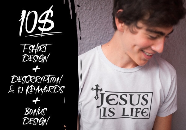 I will design custom christian typography t shirt for etsy or other