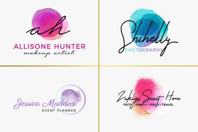 I will design feminine, watercolor signature logo