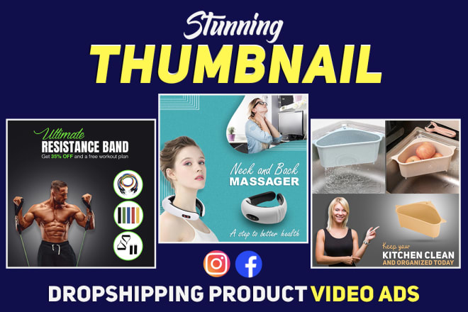 I will design stunning thumbnail for dropshipping product video ads