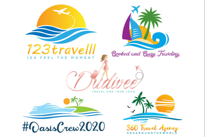 I will design travel agency,tourism,beach resort and vacation logo