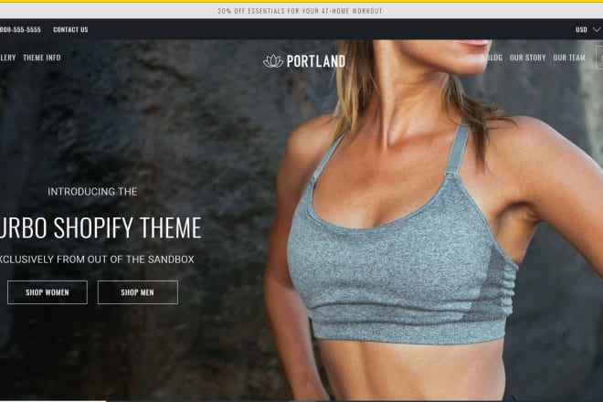 I will design turbo portland shopify store
