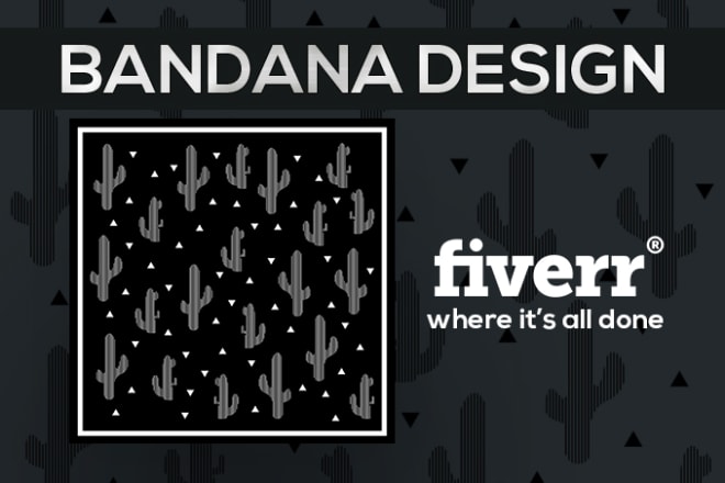 I will design unique pattern for bandana or scarf