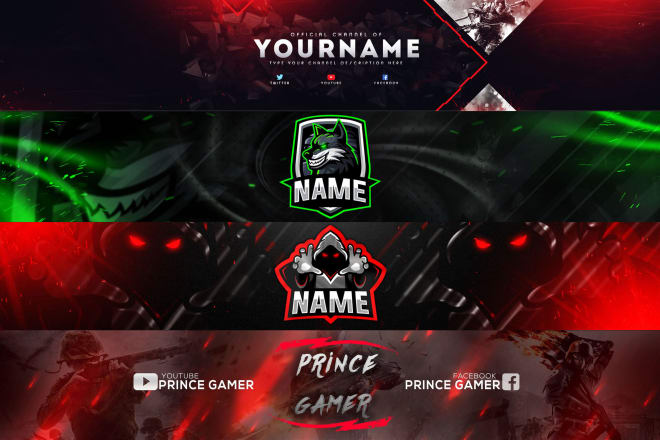 I will design youtube channel art, facebook banner, twitch banner