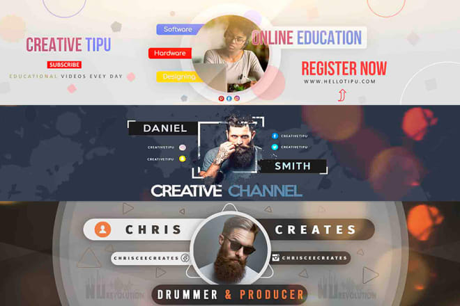 I will design youtube channel banner and thumbnail