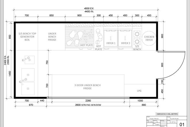 I will do 2d and 3d drawing of your food truck for permit