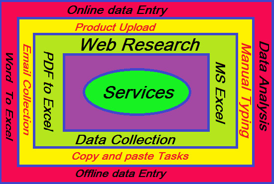 I will do data entry and web research