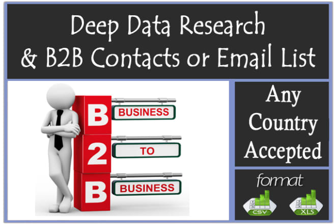 I will do data research and make contacts or email list for any business category