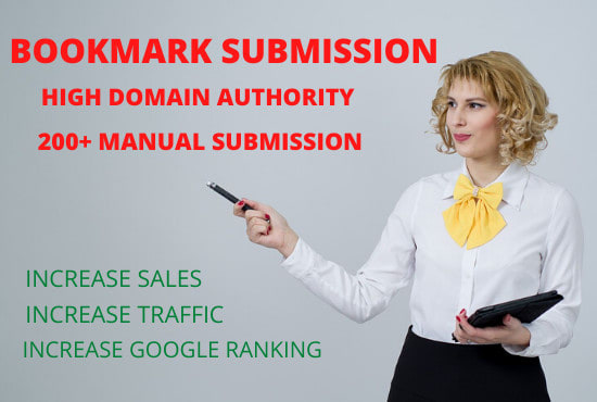 I will do manually 200 bookmark submission backlinks on high da, pa